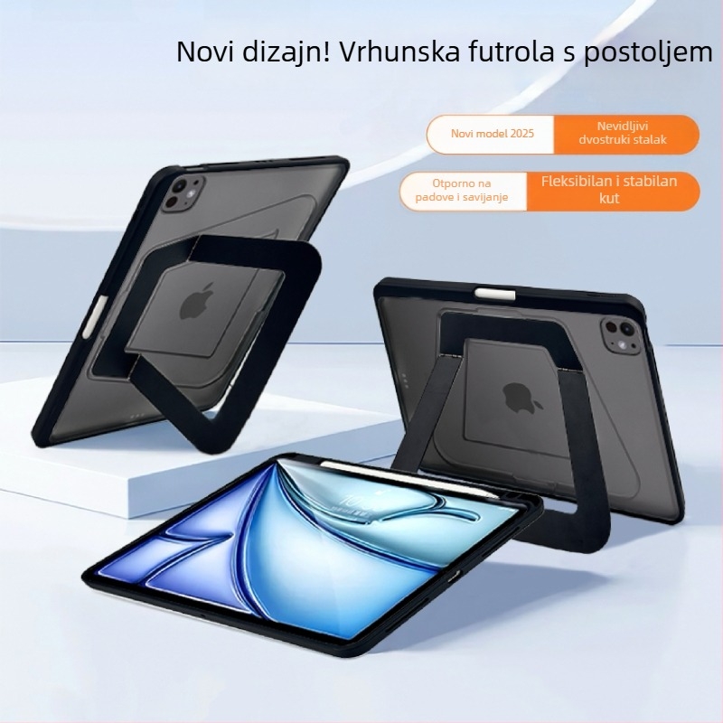 Kućište za iPad s aluminijskim držačem za Air 4/5/6, pretinac za olovku, sklopiva metalna potpora, tablet torbica