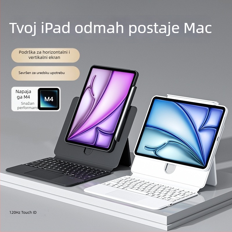 Bežična Bluetooth tipkovnica za iPad Pro 11″ i 13″ s magnetskim zaštitnim kućištem i ergonomskom podrškom