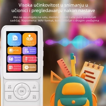 Not Colorful MP3 uređaj za ponavljanje engleskog za učenike, prijenosni Walkman za osnovnu i srednju školu