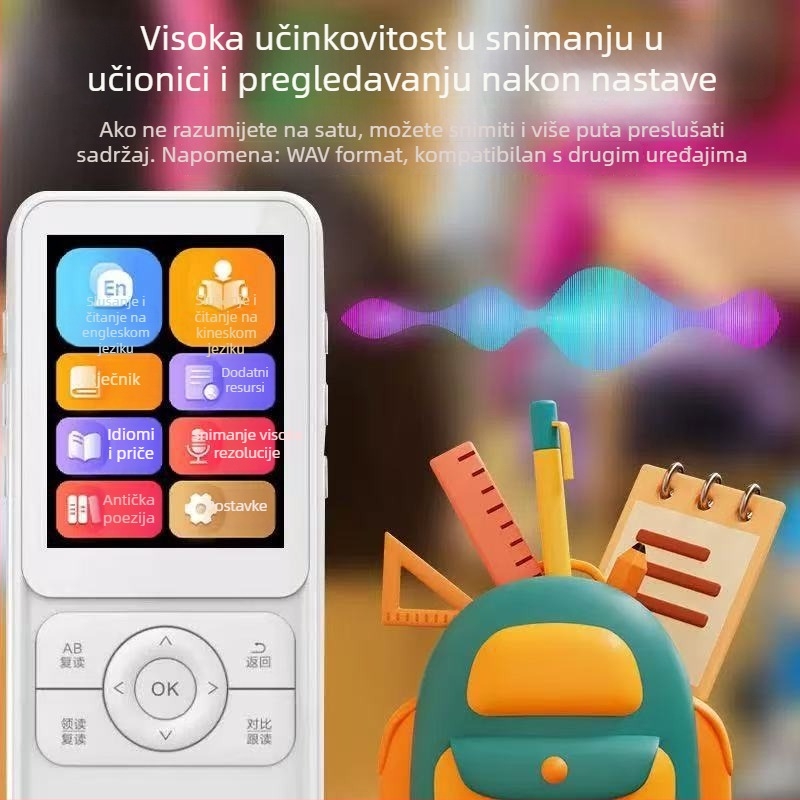 Not Colorful MP3 uređaj za ponavljanje engleskog za učenike, prijenosni Walkman za osnovnu i srednju školu