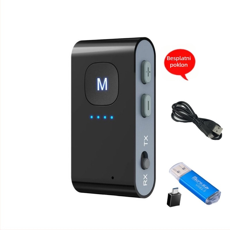 Bluetooth MP3 player s podrškom TF kartice i bežičnom povezanošću s Bluetooth slušalicama; trajanje baterije 8-12 sati; prijenosno.