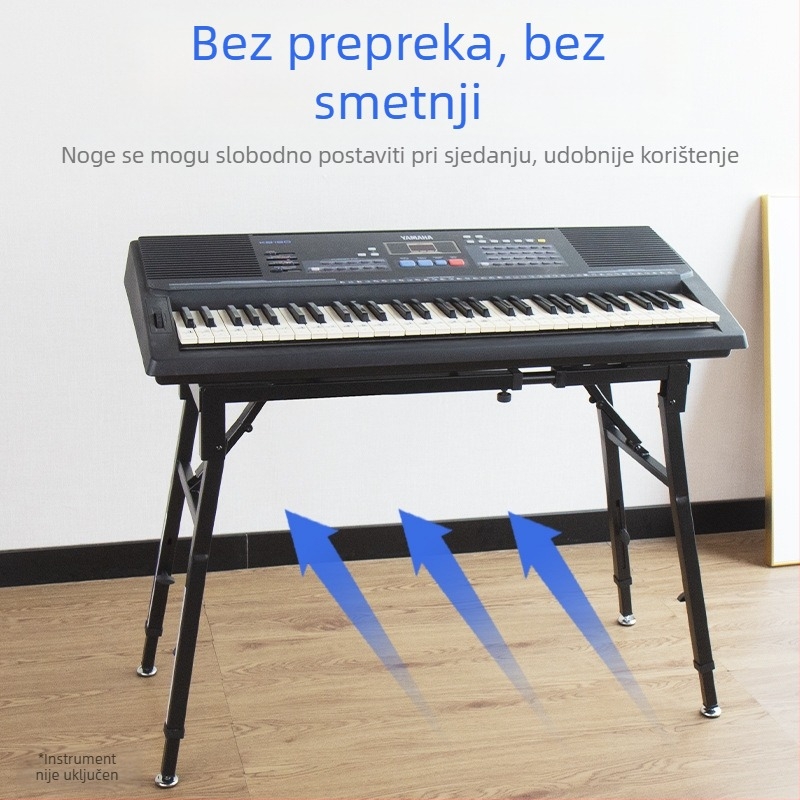 Stojak za električno klavijaturu, univerzalni, model KS265, od čelične cijevi, brenda Silver Fish, kompatibilan s elektroničkom tipkovnicom.