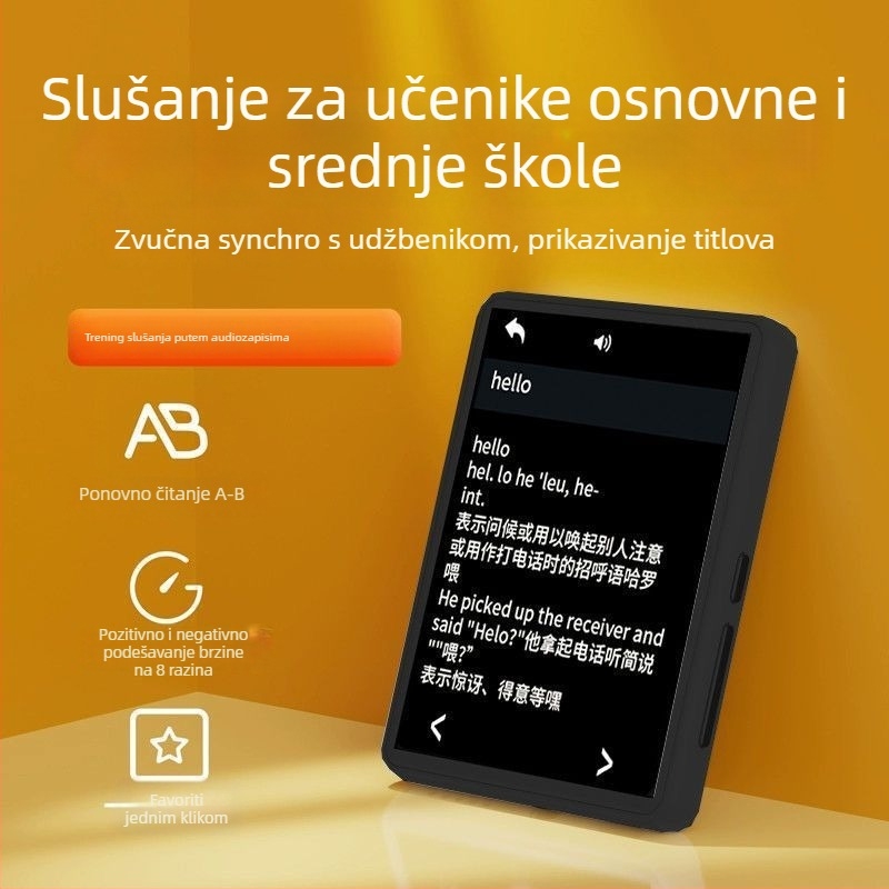 Učenički player za japanski i engleski s MP3/MP4, Bluetooth, puni zaslon