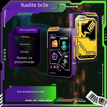 Prijenosni glazbeni uređaj MP4/MP3 sa lossless zvukom, dodirni zaslon, Walkman-stil