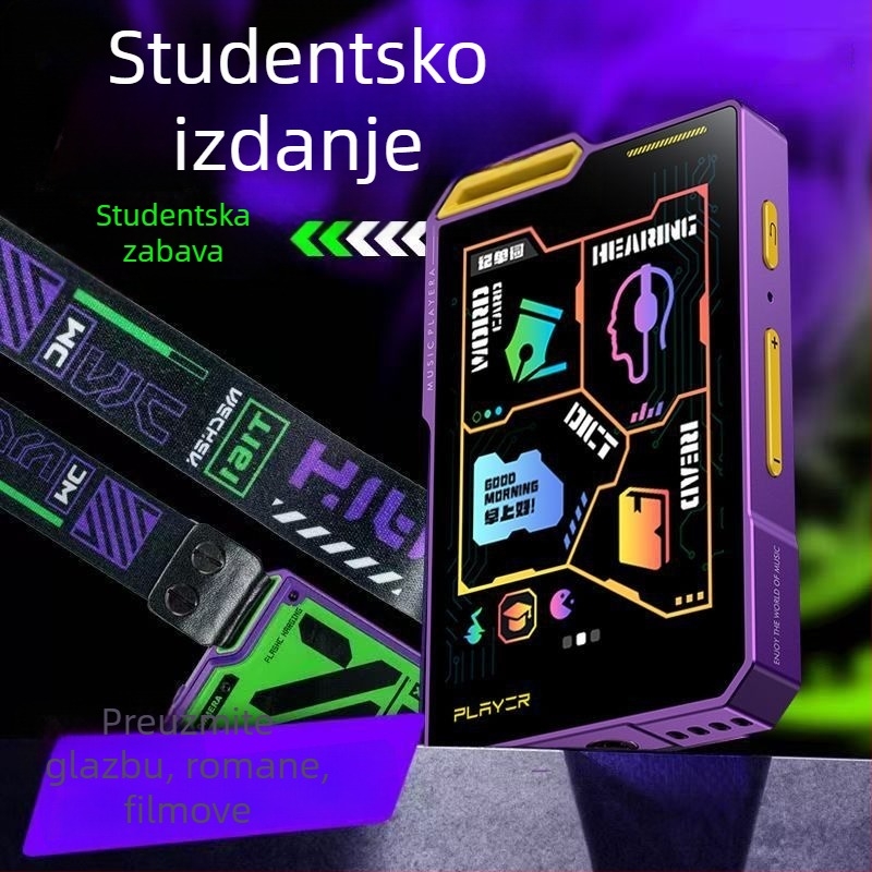Prijenosni glazbeni uređaj MP4/MP3 sa lossless zvukom, dodirni zaslon, Walkman-stil