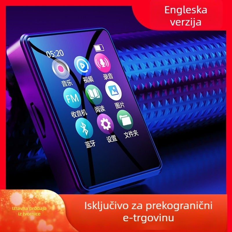 Prijenosni MP3/MP4 player s dodirnim zaslonom i Bluetoothom – TF kartice podrška, AVI video, do 8 sati reprodukcije