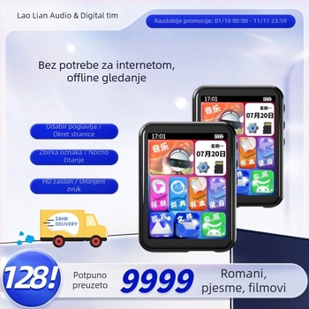 MP3/MP4 Bluetooth player s dodirnim zaslonom za čitanje romana, slušanje glazbe i gledanje filmova