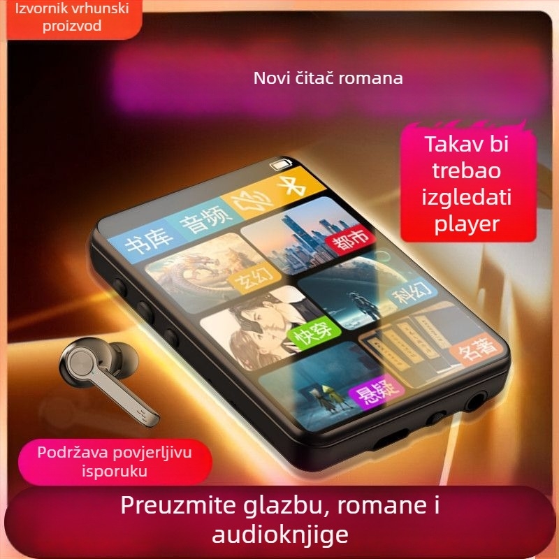 Prijenosni MP3/MP4 player s dodirnim zaslonom i Bluetoothom – čitanje romana, engleski rječnik, glazba (MP3/MP4 reproducija; engleski rječnik; dodirni zaslon; Bluetooth)