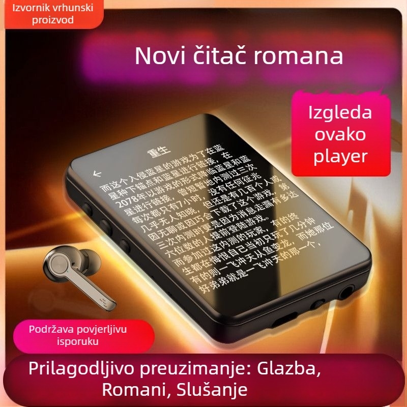 Prijenosni MP3/MP4 player s dodirnim zaslonom i Bluetoothom – čitanje romana, engleski rječnik, glazba (MP3/MP4 reproducija; engleski rječnik; dodirni zaslon; Bluetooth)