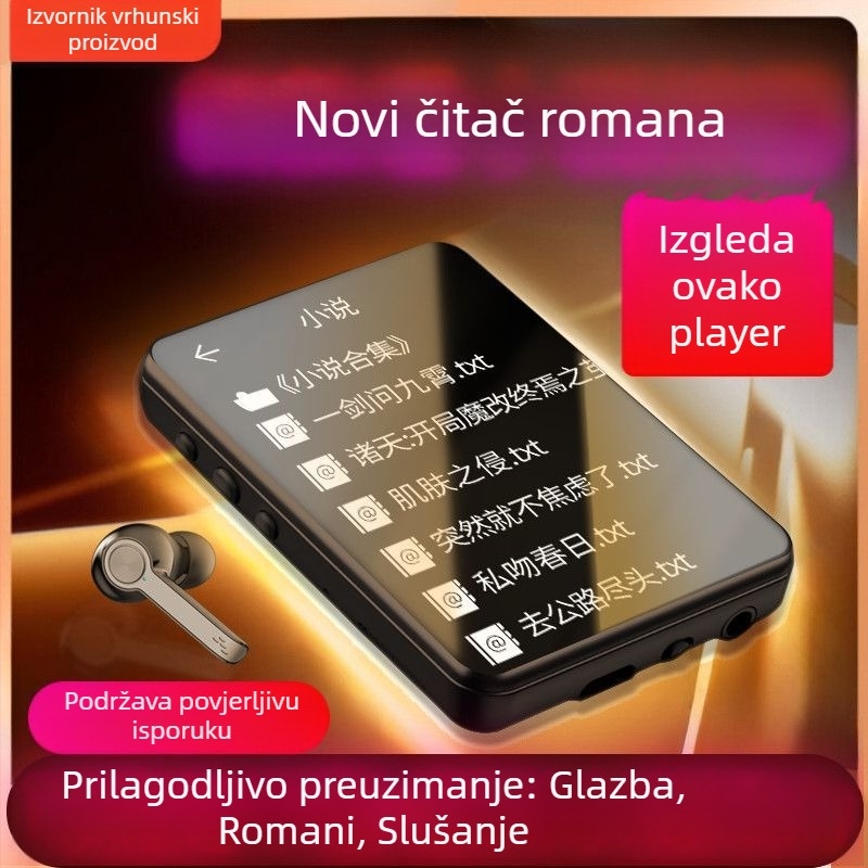 Prijenosni MP3/MP4 player s dodirnim zaslonom i Bluetoothom – čitanje romana, engleski rječnik, glazba (MP3/MP4 reproducija; engleski rječnik; dodirni zaslon; Bluetooth)