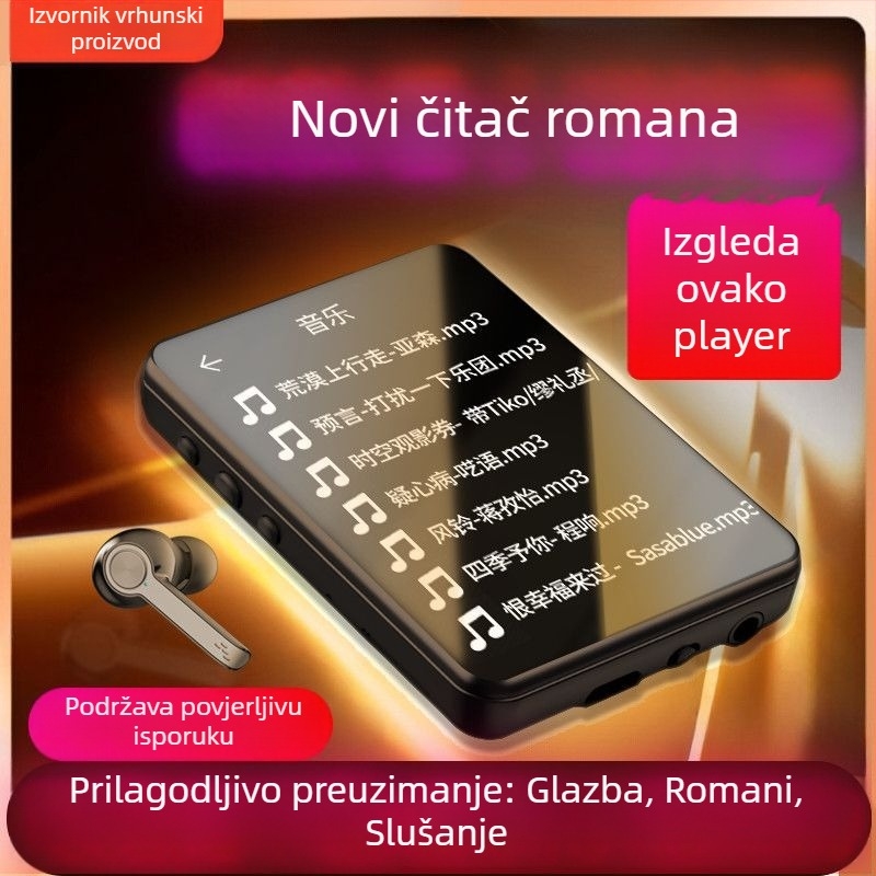 Prijenosni MP3/MP4 player s dodirnim zaslonom i Bluetoothom – čitanje romana, engleski rječnik, glazba (MP3/MP4 reproducija; engleski rječnik; dodirni zaslon; Bluetooth)