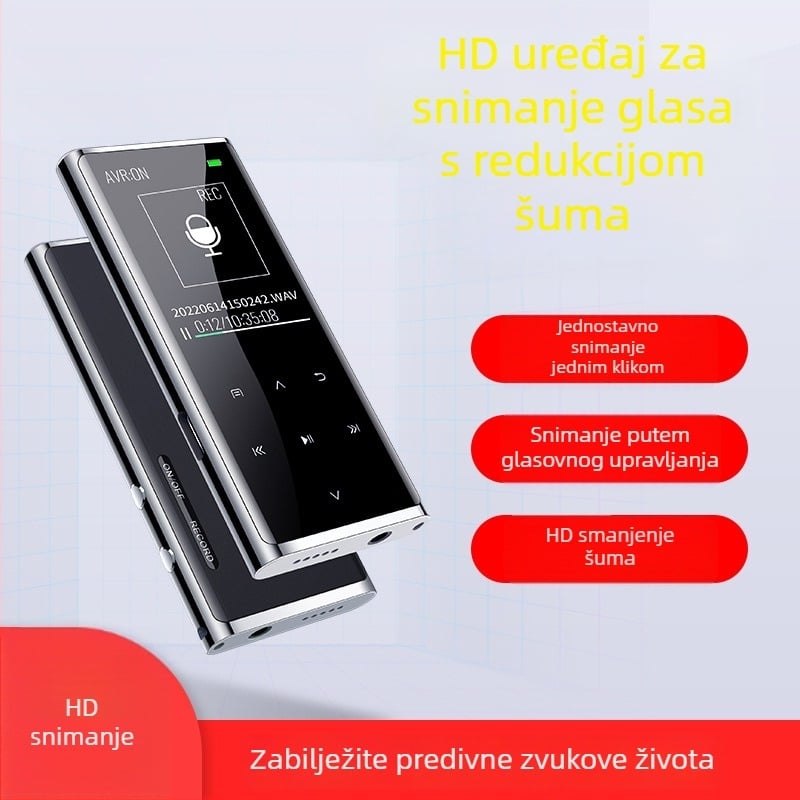 MP3 player s Bluetoothom, 1,8 inča boja zaslona dodirni, WAV zvuk, AVI/AMV video, 8 sati reprodukcije