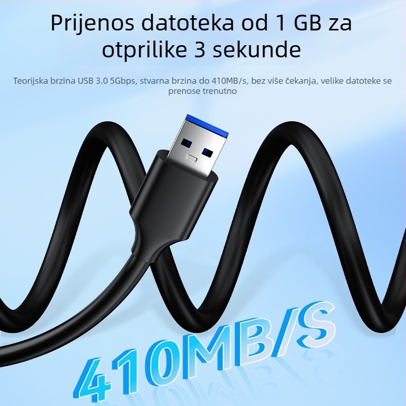 USB 3.0 produžni kabel, muški priključak na ženski, za prijenosno računalo, miš i tipkovnicu