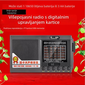 Bulking T-6625 Radio za starije osobe, prenosni FM radio s punim opsegom, baterija, USB, MP3, ugrađeni zvučnik