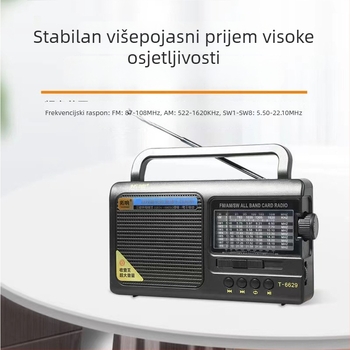T-6629 višenamjenski poluvodički prijenosni radio s mogućnošću punjenja, FM, srednje i kratkovalno područje za starije osobe