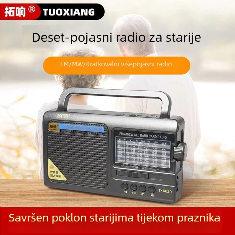 T-6629 višenamjenski poluvodički prijenosni radio s mogućnošću punjenja, FM, srednje i kratkovalno područje za starije osobe