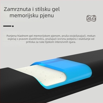 Veli podmetač za zglob od memorijske pjene za tipkovnicu i miš – WT-002, protuklizni, za gaming i ured