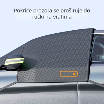 Zaštita od snijega za prednje staklo automobila – Oxford tkanina, magnetska ugradnja, univerzalna, minimalistički stil