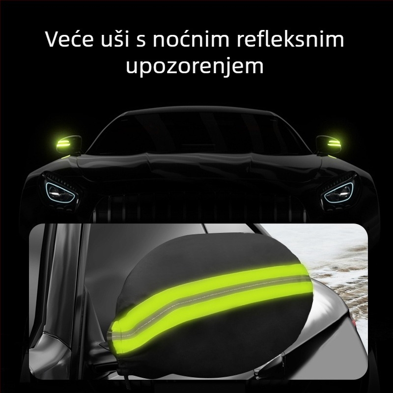 Zaštita od snijega za prednje staklo automobila – Oxford tkanina, magnetska ugradnja, univerzalna, minimalistički stil