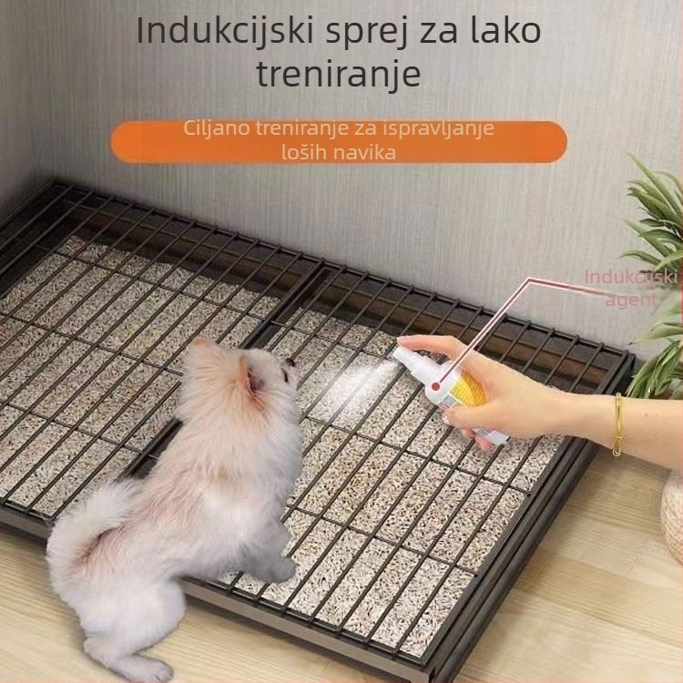 Toalet za pse s dizajnom ladice, protuklizni dizajn, plastični materijal, s integriranim ispiranjem i posudom za pijesak