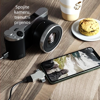 OTG adapter 3-u-1 za pametne telefone: čita USB flash disk i povezivanje tipkovnice i miša (Android, Apple, Type-C)