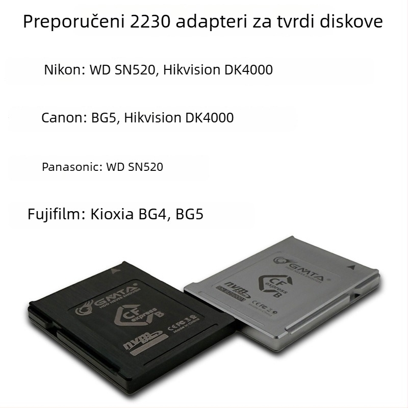 Adapter kartica – aluminijska legura CFEB05, CFexpress 4.0 futrola za memorijsku karticu fotoaparata
