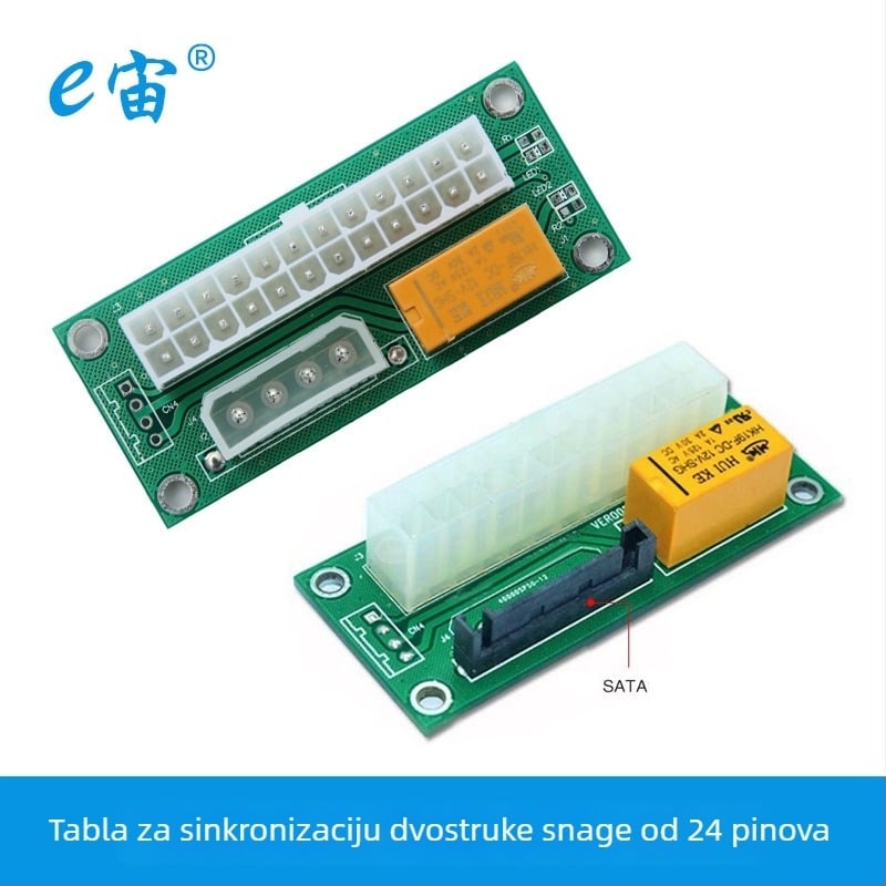 EZ Zeus EZ0304 24-pin dvostruko napajanje sinhrono pokretanje adapter kartica za Add2Psu, 4-Pin