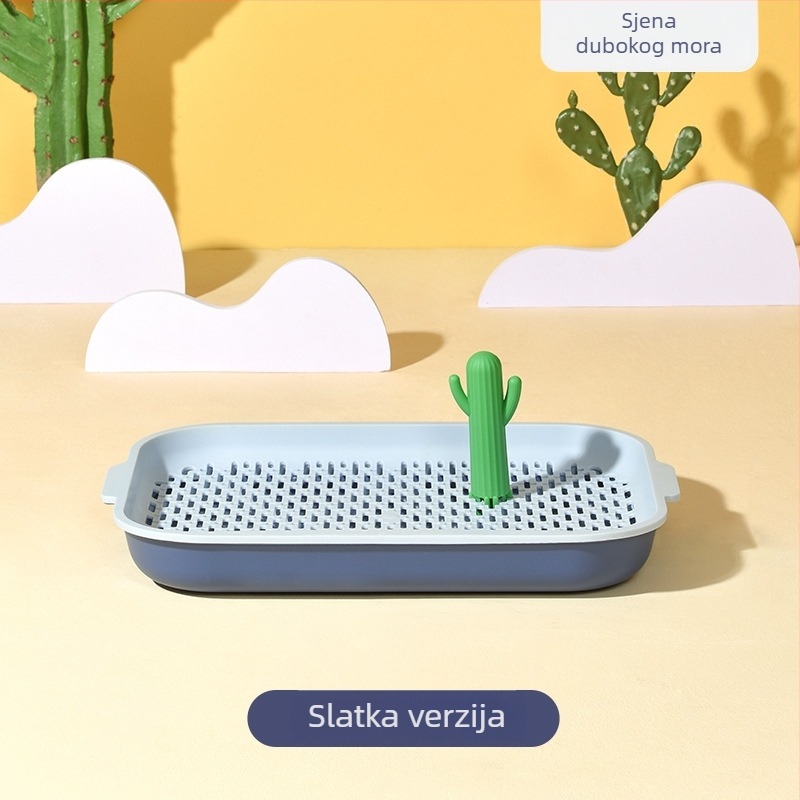Ekstra velika kućna WC za pse s visokim ogradom i ploskom posudom za urin, protiv prskanja, uključuje potporne stupove