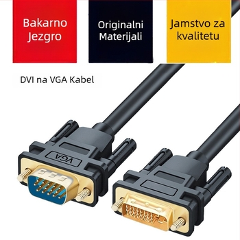 DVI-VGA patch kabel s ugrađenim čipom, bakrenim jezgrom, brzina prijenosa 1000 Mbps, duljina 0,2–10 m