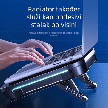 Podloga za hlađenje laptopa, model FL08, zračno hlađenje, plastika, za notebook, 1 ventilator