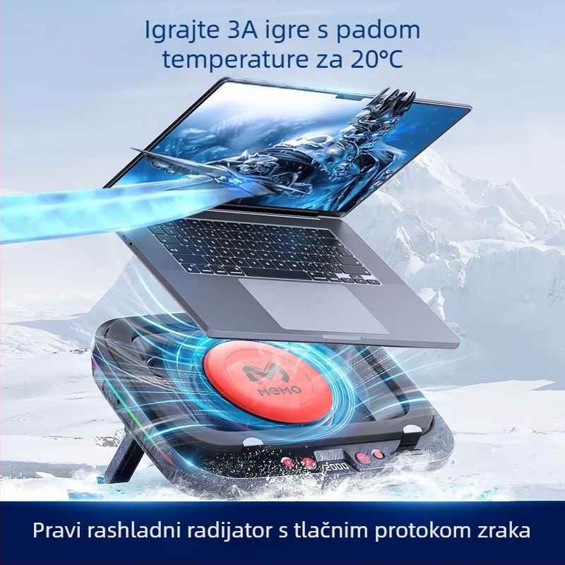 Podloga za hlađenje laptopa, model FL08, zračno hlađenje, plastika, za notebook, 1 ventilator