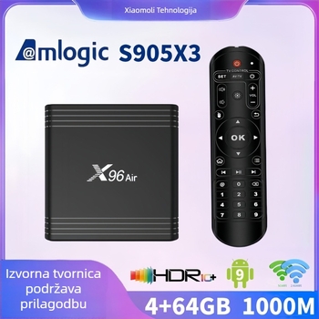 Android TV Box X96 Air — S905X3, 4GB RAM, 64GB pohrane, 8K 24fps izlaz, Android