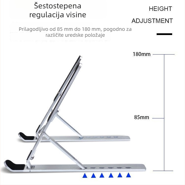 Držač za laptop XY-08 | Aluminijska legura, trokutasti nosač, stabilan i protuklizan, težina 0,23 kg