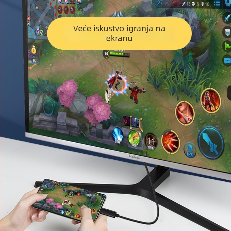 Type-C na DP 1.4 adapter kabel – dvostrani, 8K60Hz, 4K144Hz/165Hz, CH7213A-BF, TUSB544, bakreno jezgro