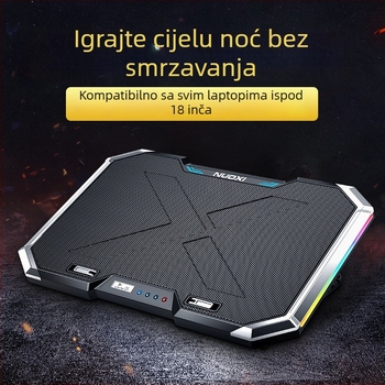 Nossi Q8 baza za hlađenje prijenosnog računala s LCD zaslonom, RGB osvjetljenjem i upravljanjem putem tipki, 6 ventilatora