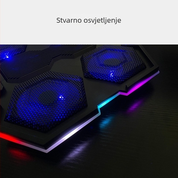 Chladnjak podloga za notebook s 6 ventilatora, metalna mreža, kompatibilno s notebook računalima, ultrabookovima i PlayBookom