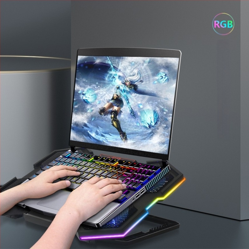 Chladnjak podloga za notebook s 6 ventilatora, metalna mreža, kompatibilno s notebook računalima, ultrabookovima i PlayBookom