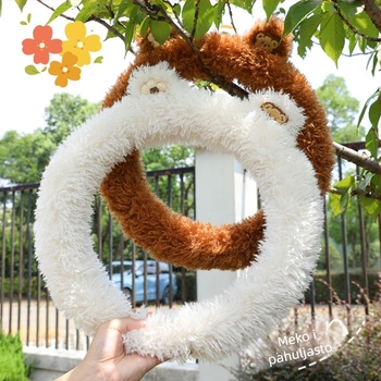 Plišani pokrivač volana za zimu — protuklizni, sladak stil, univerzalna prilagodba, materijal: umjetni pliš