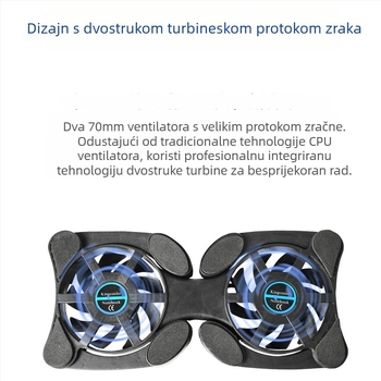 Prijenosni sklopivi hladnjak za prijenosna računala s USB napajanjem, dvostruki ventilator, plastično kućište
