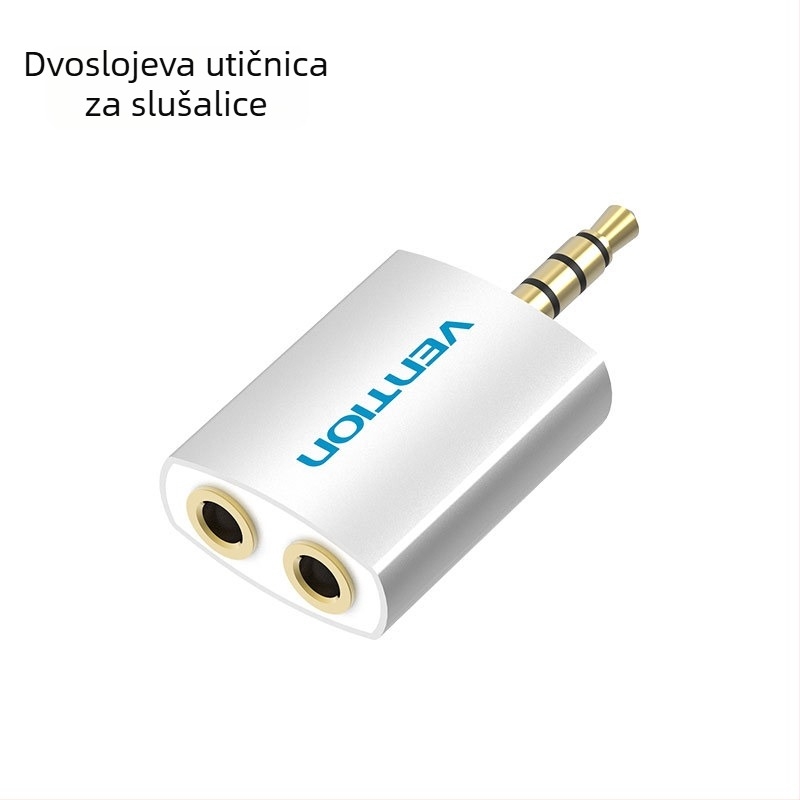 Slušalački splitter 1-2 adapter, zvučni izlaz, bakreno jezgro, model BDA/BDB, brzina prijenosa 1000