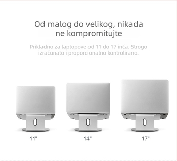 Držač za notebook od aluminijske legure UP/EPP AP-2, 360° rotacija, rashladna baza, kompatibilan s MacBook