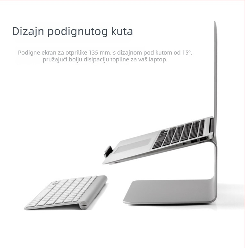 Držač za notebook od aluminijske legure UP/EPP AP-2, 360° rotacija, rashladna baza, kompatibilan s MacBook