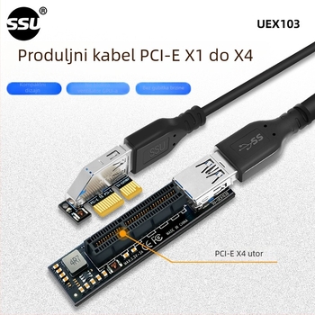 PCIe 1X ekstenzijski kabel, SSU UEX103, patch cord, sučelje: Drugo, duljina 0.6 m