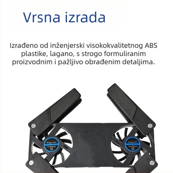 Notebook radiator – prijenosni sklopivi hladnjak na zrak, 2 ventilatora, kompatibilan s notebookom, ultrabookom, Playbookom