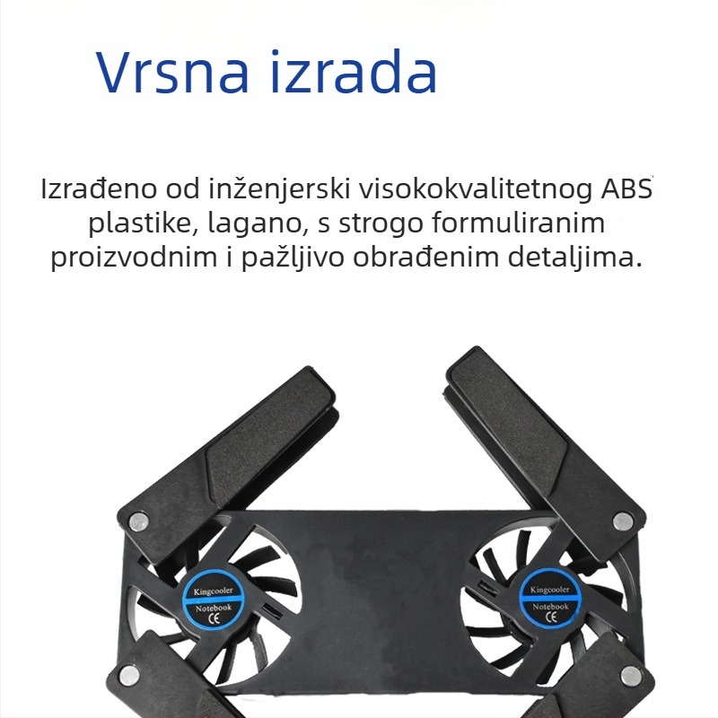 Notebook radiator – prijenosni sklopivi hladnjak na zrak, 2 ventilatora, kompatibilan s notebookom, ultrabookom, Playbookom