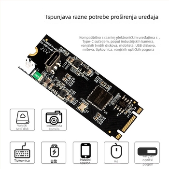 Karta za proširenje M.2 na USB-C, s ASMedia 3142, 10 Gbps USB 3.2 Gen2 adapter