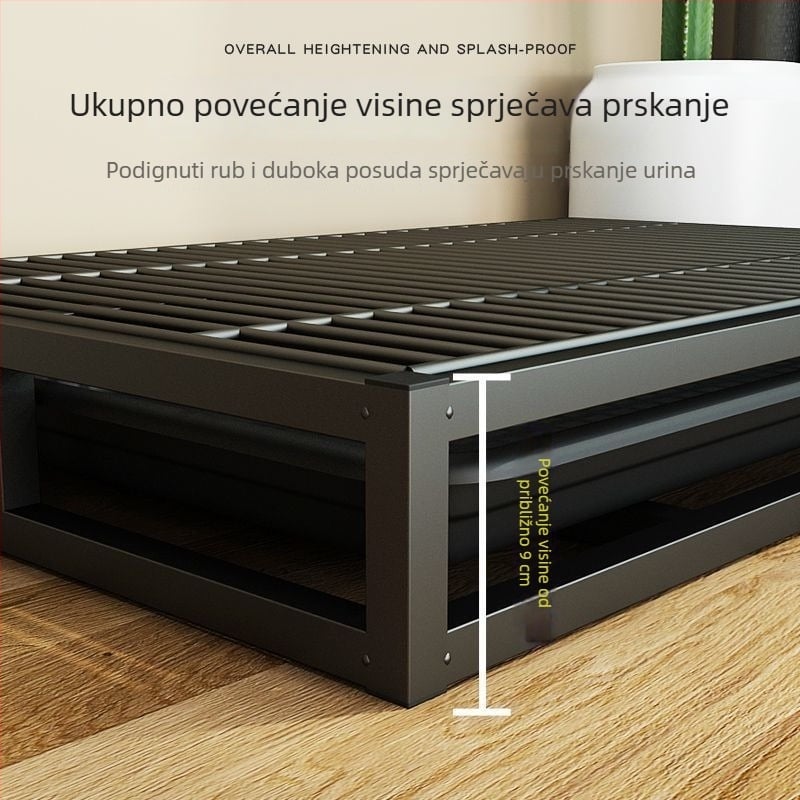 Toalet za pse – Ekstra velike veličine, ladica-stil, od nehrđajućeg čelika, za srednje i velike pse