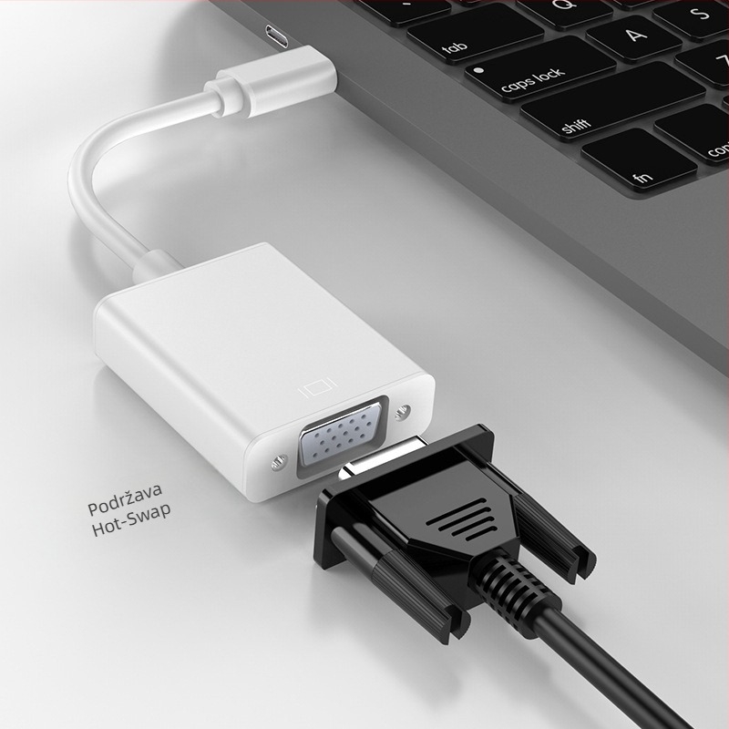 HC-TC02 Type-C na VGA adapter kabel, bakreno jezgro