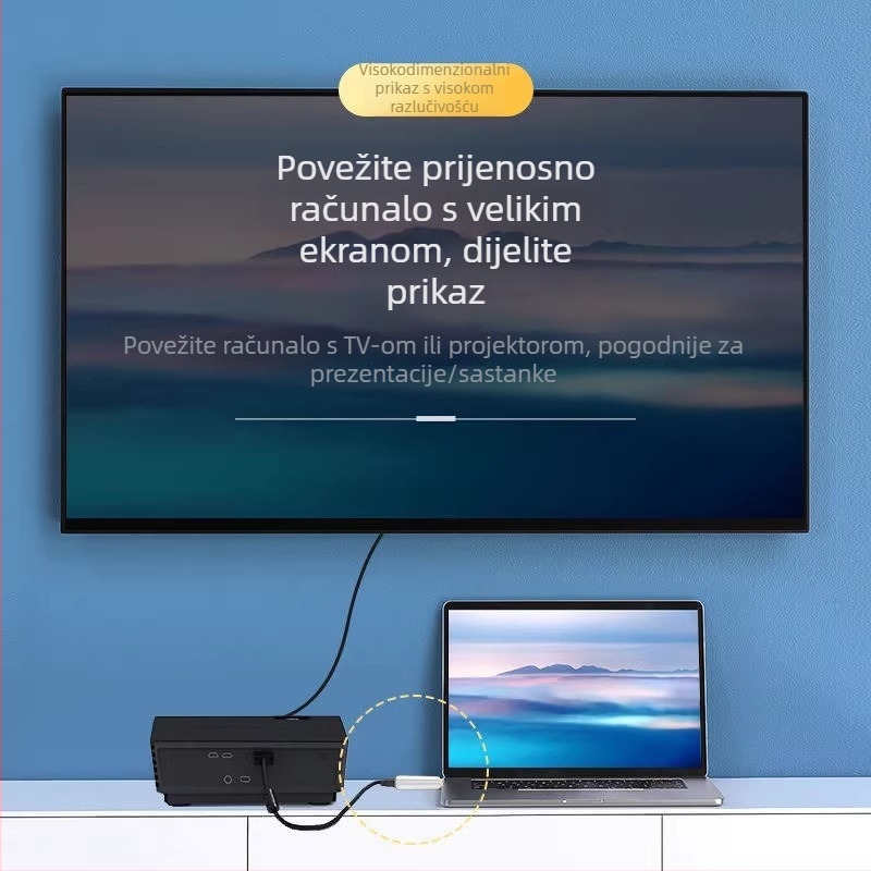 HDMI na VGA adapter kabel, model Barrel HDMI/VGA, tip: adapter kabel, sučelje: HDMI, jednostrani konektor, pakiranje: biserna torbica