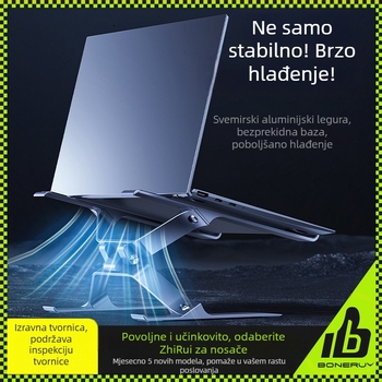 Aluminijski nosač za laptop – podesiva visina, podizni tip, univerzalna podrška za laptop, visi držač za tablet i rashladna baza